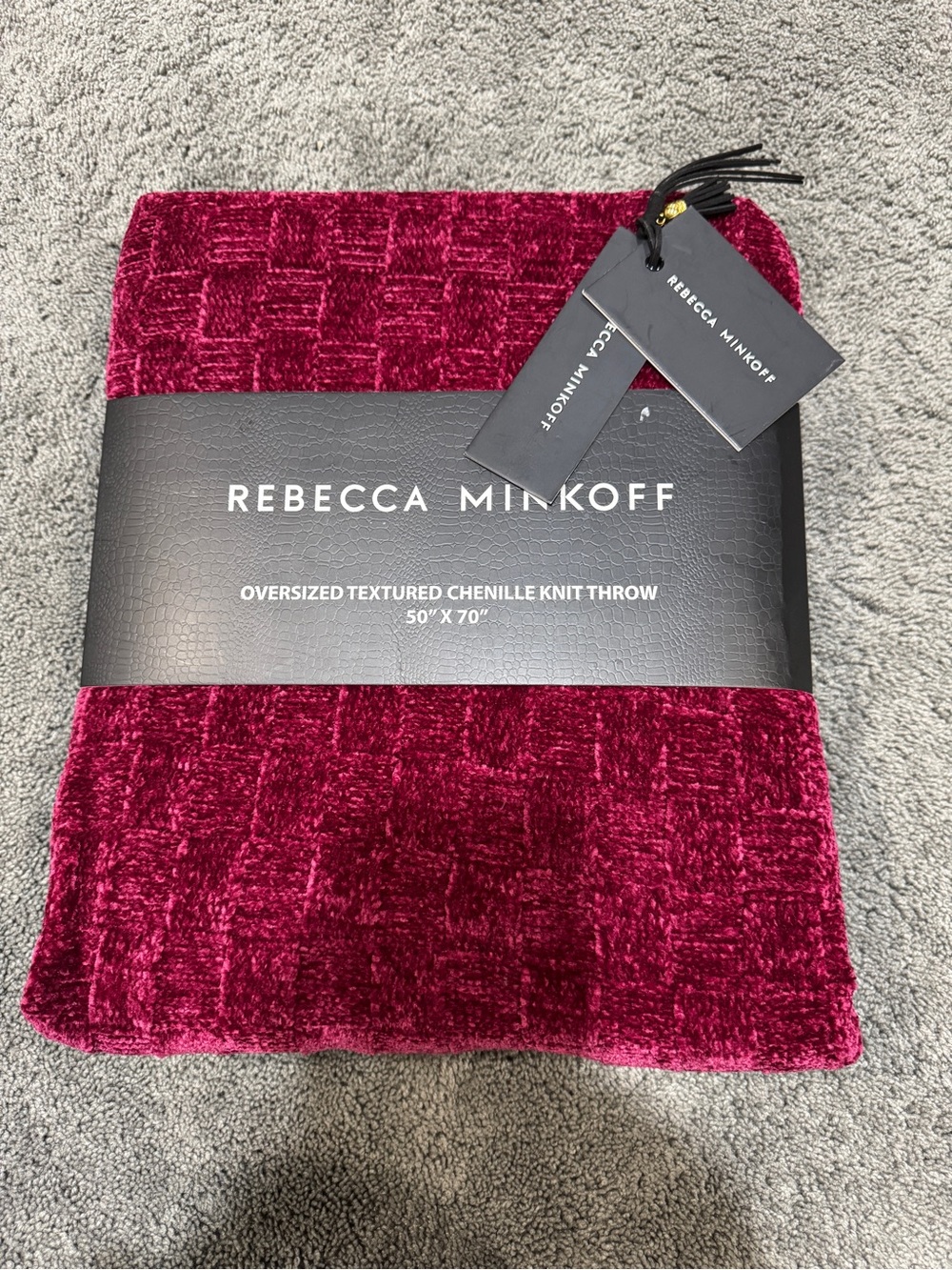 Rebecca Minkoff Plush Chenille Throw - Berry